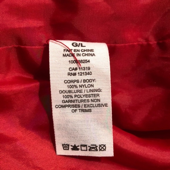 Garage  red windbreaker striped sleeves SZ L - Picture 12 of 14